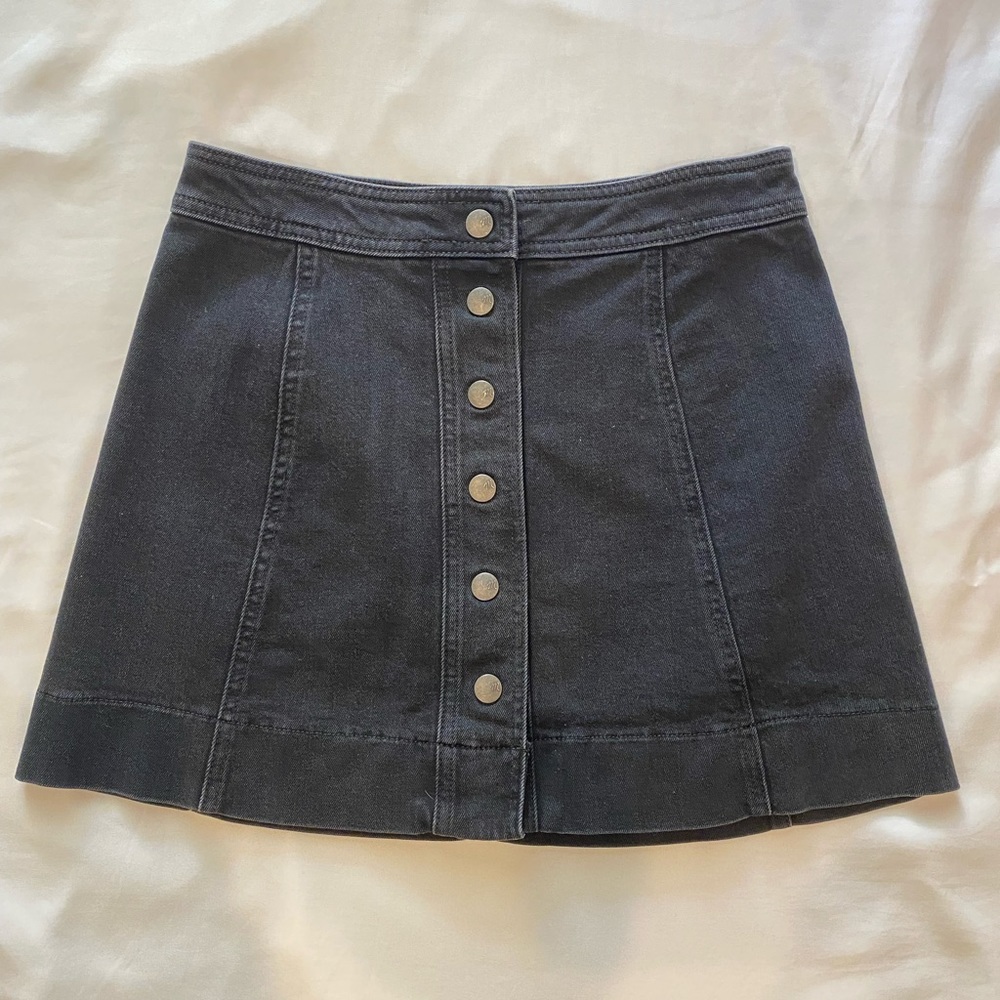 Madewell black denim miniskirt